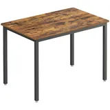 VASAGLE Esstisch, Küchentisch, 70 x 110 x 77 cm, Esszimmertisch für 4 Personen, Tisch Wohnzimmer, Schreibtisch, für Esszimmer, Küche, Industrie-Design, vintagebraun-Mattschwarz KDT081B01 braun, 77cm, eckig