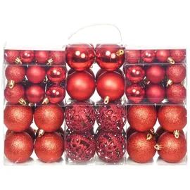 vidaXL 100-tlg. Weihnachtskugel-Set 3/4/6 cm Rot