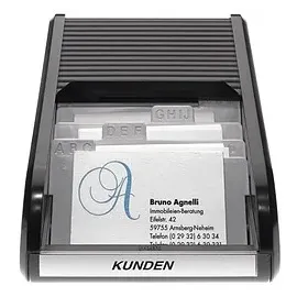 Helit Visitenkartenbox H6218095 Schwarz 300 St.