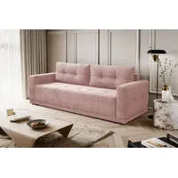 Kaiser Möbel Schlafsofa Lusso Sofa mit Schlaffunktion und Bettzeugcontainer, Schlaffunktion, Aufbewahrung von Bettzeug, komfortabel rosa