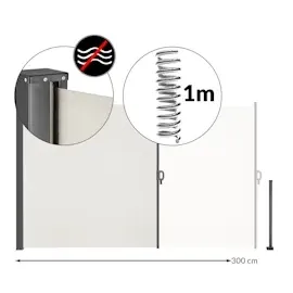 CASARIA Seitenmarkise Nosara 160 x 300 cm creme