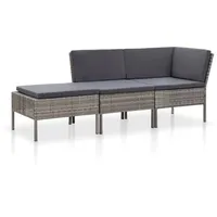 vidaXL Garten-Lounge-Set grau 48962