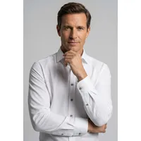 Olymp Langarmhemd "Luxor modern fit", Herren, Gr. 40, N-Gr, weiß, Obermaterial: 100% Baumwolle, 2-Knopf-Manschette, Hemden