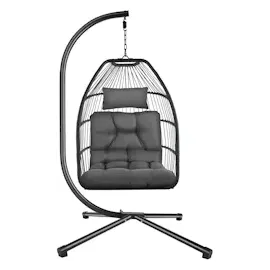 Tectake tectake® Hängesessel Ariane mit Gestell und Kissen 160kg