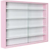 Inter Link - Sammlervitrine - Hängevitrine - Wandregal - Glasvitrine - Wandvitrine - Hängeregal - Schaukasten - MDF - Pink (80x60x9.5 cm) Pinkruby