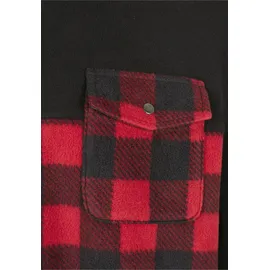 URBAN CLASSICS Patterned Polar Fleece Track Jacke Black / Red S