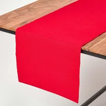 Homescapes Tischläufer rot 44/178 cm, 100% Baumwolle