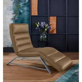 W.Schillig Relaxliege daily dreams Leder/Polyester 75 x 91 x 170 cm Braun mit Kissen