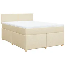 vidaXL Boxspringbett mit Matratze Creme 140x200 cm Stoff - Creme