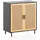 FineBuy Sideboard 80 x 86,5 x 40 cm Schwarz / Rattan
