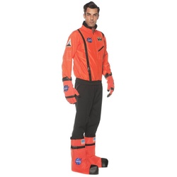 Underwraps Kostüm Astronaut Stiefelstulpen orange, Überzieher im Design von Astronauten-Stiefeln orange
