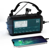 Kurbelradio DAB/DAB+/UKW, Baustellenradio Radio Batteriebetrieben, Tragbare Sola