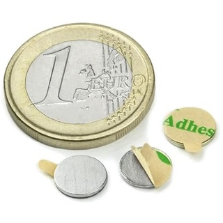 40 x Neodym Scheiben-Magnet selbstklebend 3M - Ø8 x 0,75mm Neodym N35 - hält 0,3kg - Magnetscheiben - 40 Stück - Starke Klebemagnete für Kühlschrank Magnet Glasboards Magnettafel Pinnwand Whiteboard