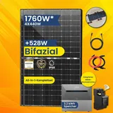 Stegpearl 1760W Komplettset PV Solaranlage All-In-One 8m2 inkl. 3,2 kWh Anker SOLIX Solarbank E1600 PRO mit Smarter Zähler und Aufständerung Sü...