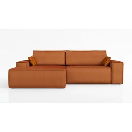 A&J MöbelLand Ecksofa TOR mit Schlaffunktion. Farbe: Terra. - Braun
