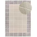 Atticgo Webteppich, Beige, Grau, Textil, Grafikmuster, Rechteckig, 160x230 cm, Oeko-Tex® Standard 100, antistatisch, für Fußbodenheizung geeignet, leicht zusammenrollbar, Teppiche & Böden, Teppiche, Webteppiche