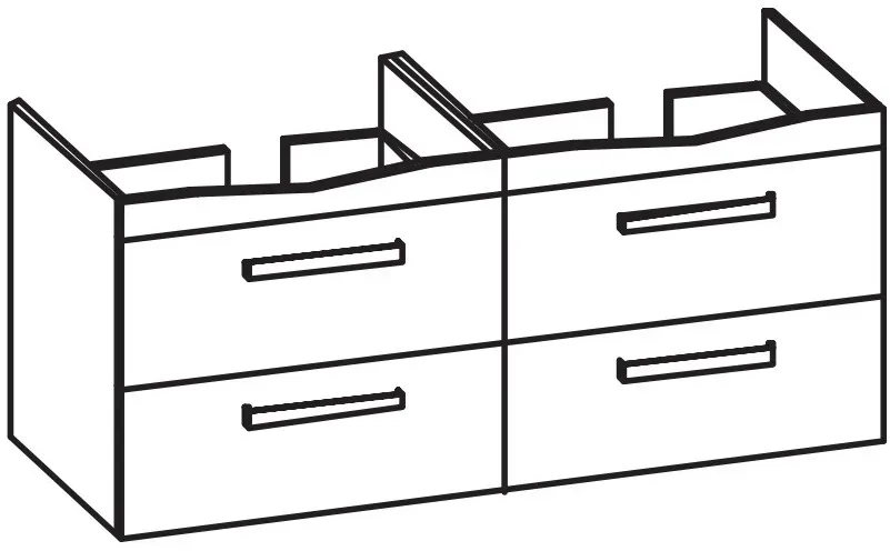 Artiqua 414 Waschtischunterschrank für Vivia 4143D1, Weiß Glanz, 414-WU4L-V164-7050-68 414-WU4L-V164-7050-68