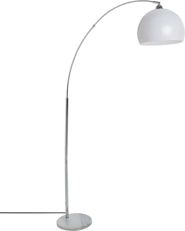 Geda Bogen Stehlampe, 185 cm Höhe, weißes Metall​