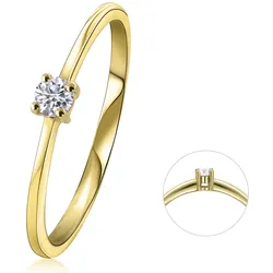 Diamantring ONE ELEMENT "0,10 ct Diamant Brillant Ring aus 585 Gelbgold" Gr. 58, gold, Fingerringe, Damen, 58,mit Diamant, Gelbgold 585-Diamanten, Gelbgold 585, Diamanten, Damen Gold Schmuck