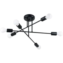 SOLLUX LIGHTING Deckenleuchte "Kronleuchter NORAH 6R schwarz", schwarz, H: 29cm, Lampen, Streulicht