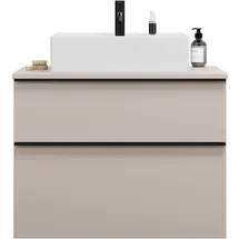Burgbad Waschtischunterschrank 2 Schubladen 80 x 55 x 0 cm Lichtgrau Matt