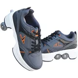 JTKDL Verstellbare Quad-Rollschuh-Stiefel,Quad Skate Rollschuhe Skating Multifunktionale Deformation Schuhe 2-In-1-Mehrzweckschuhe, Für Kinder Geeignet, Anfänger,LightBlack-31
