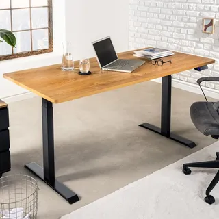 Riess-Ambiente Höhenverstellbarer Schreibtisch OAK DESK 160cm natur Eichenoptik Industrial Design