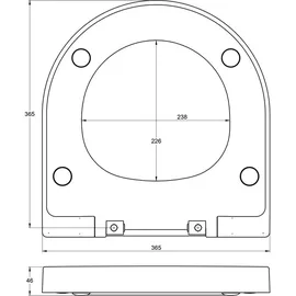 Treos 810 Wand-WC mit WC-Sitz Weiß spülrandlos