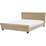 Wasserbett Samtstoff beige 160 x 200 cm AVALLON