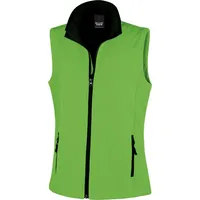 Result Ladies` Printable Soft Shell Bodywarmer - vivid green;black - M
