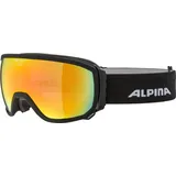 Alpina Scarabeo QHM Wintersportbrille Schwarz Unisex Spiegel, Rot Sphärisches Brillenglas