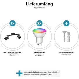 ledscom.de Waika 2-flg. schwarz matt