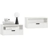 SoBuy Nachtschrank mit 2 Schubladen 45 x 25 x 22 cm Weiß