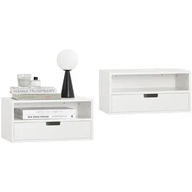 SoBuy Nachtschrank mit 2 Schubladen 45 x 25 x 22 cm Weiß