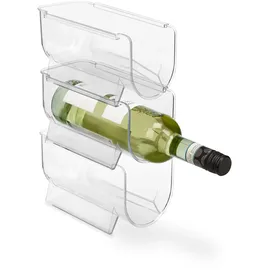 Relaxdays Flaschenhalter 3er Set transparent