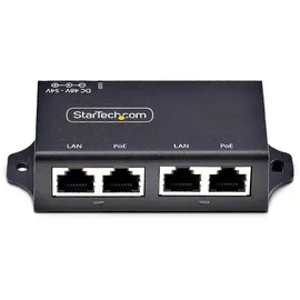 Startech 2-Port Gigabit PoE+ Injektor PoE/PoE+ (802,3af/802,3at) 30W