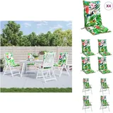 Hochlehner-Auflagen 4 Stk. Mehrfarbig Oxford-Gewebe - Hochlehner Auflagen - Gartenstuhlkissen - Sitzkissen - Gartenmöbel Zubehör - Wetterfest