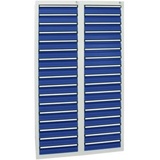 Stumpf Schubladenschrank Serie STS 410, 34 Schubladen enzianblau (34x100mm)