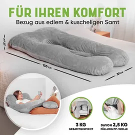 greacy Seitenschläferkissen mit Bezug - Stillkissen XXL, Schwangerschaftskissen