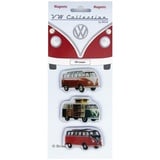 BRISA VW Collection - Volkswagen Kühlschrank-Büro-Pinnwand-Magnete mit T1 Bulli Bus Motiven (3er Set/Camper/Bunt)