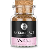 Ankerkraut Milchreis, Mischung würzender Zutaten für Milchreis, Finisher mit Zimt und Zucker, Nelken und Pflaumen-Pulver, 115 g im Korkenglas
