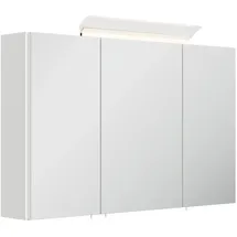 Posseik Spiegelschrank 120 cm weiß mit LED-Lampe
