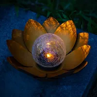 Navaris LED Solar Lotus Laterne - warmweiß wiederaufladbar -