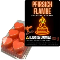 WonderWax Duftwachs WonderWax® Neon Duftwachs 6 Herzen (Pfirsichflambe), Duftrichtung: Pfirsichflambe