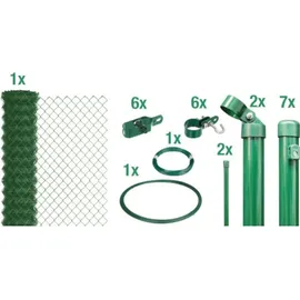 GAH Alberts Maschendrahtzaun Set 1,75 x 15 m grün