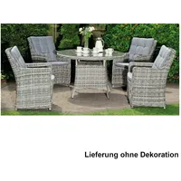 SunnySmart 5-teilige Garten-Sitzgruppe Hamilton & Midland Aluminium mit Kunststoffgeflecht vintage-t