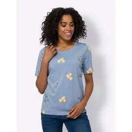 Sieh an! Kurzarm-Shirt in bleu-weiß-bedruckt | Gr.: 54