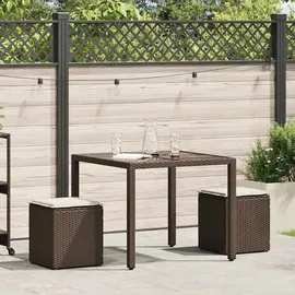 vidaXL Gartenhocker mit Kissen 40 x 40 x 43 cm braun 2 St.