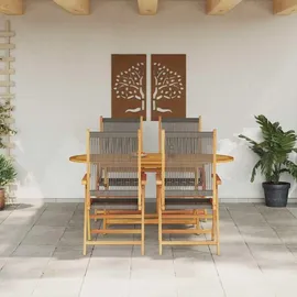 vidaXL Garten Essgruppe 5-tlg. Grau