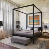 le quai des affaires - Doppel-himmelbett Romance 160x200 / Schwarz/ 209x167x210
